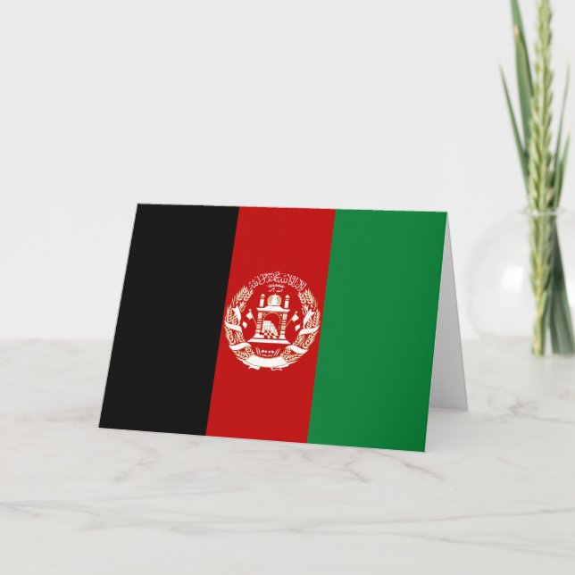 Afghanistan flagga tack kort (Framsida)