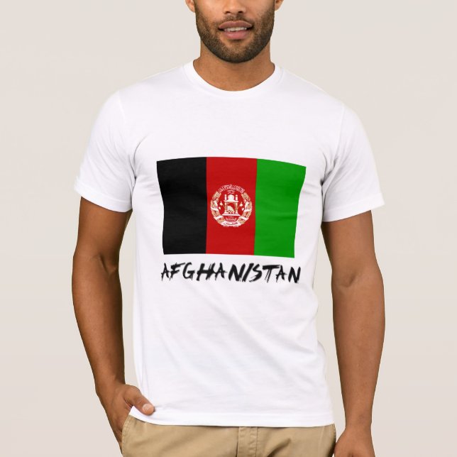 Afghanistan flagga tee shirt (Framsida)
