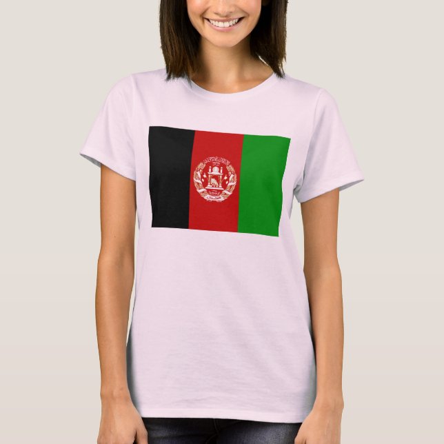 Afghanistan Flagga x Karta T-Shirt (Framsida)