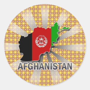 Afghanistan flaggakarta 2,0 runt klistermärke