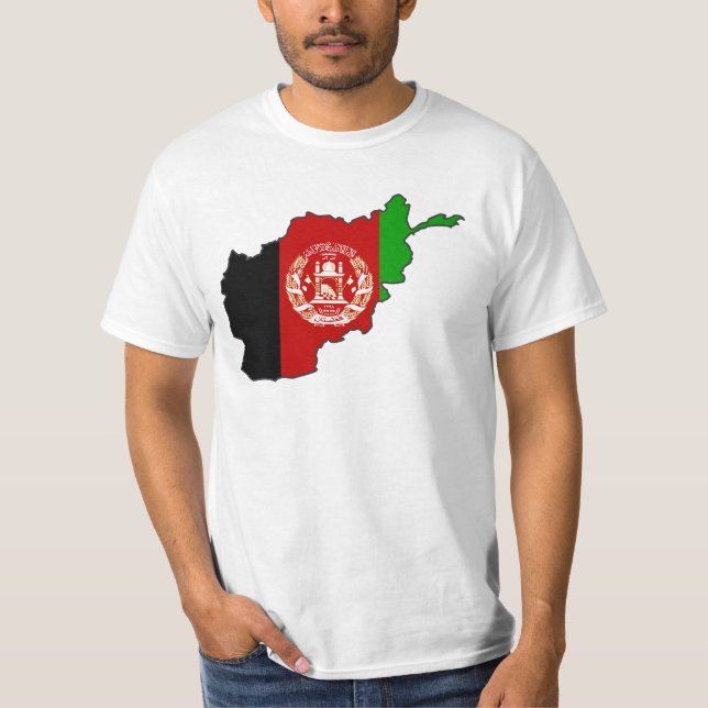 Afghanistan flaggakarta t-shirt (Framsida)