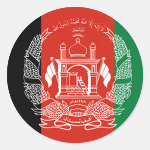 Afghanistan flaggaklistermärke runt klistermärke