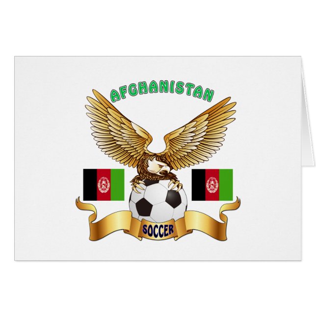 Afghanistan fotbolldesigner hälsningskort (Framsidan Horizontal)