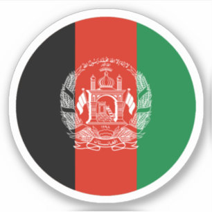 Afghanistan (gammal) flag rund dekal
