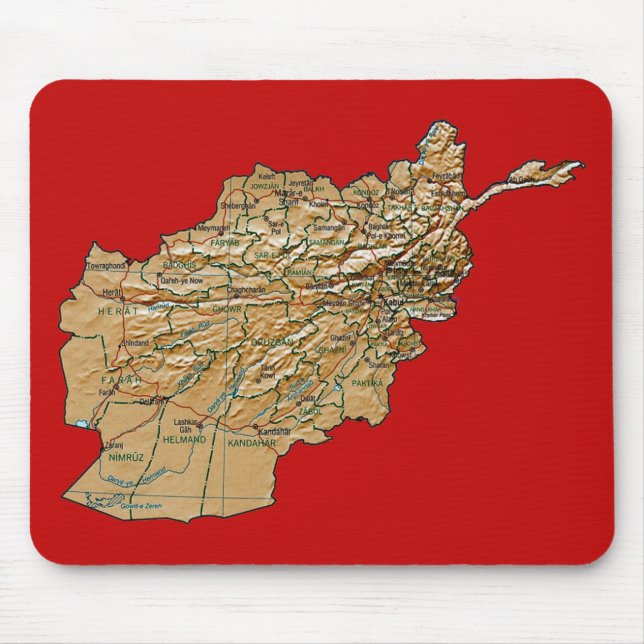 Afghanistan karta Mousepad Musmatta (Framsidan)