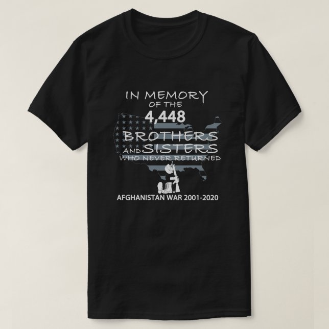 Afghanistan Krig 2001-2020 i minnet T Shirt (Design framsida)