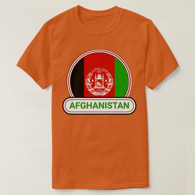 Afghanistan Land Badge Afghanistan Flagga T Shirt (Design framsida)