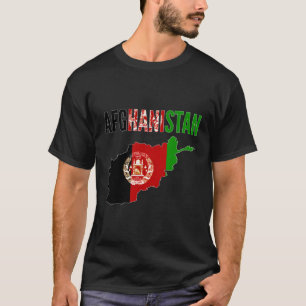 Afghanistan Land Karta Flagga T Shirt