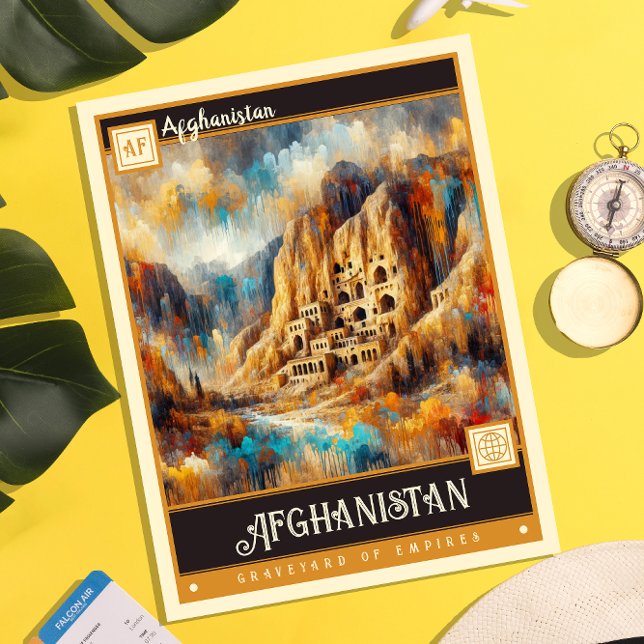 Afghanistan | Måla Vintage Vykort (Skapare uppladdad)