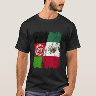 Afghanistan Mexiko Halv Flagga Afghansk Mexikansk T Shirt