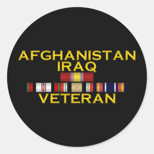 Afghanistan och Irak - VET Sticker Runt Klistermärke