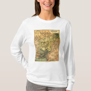 Afghanistan och omgeende landkarta t shirt