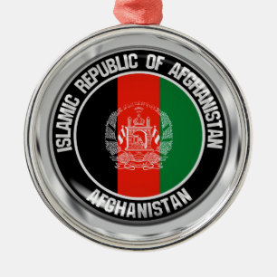 Afghanistan Round Emblem Julgransprydnad Metall