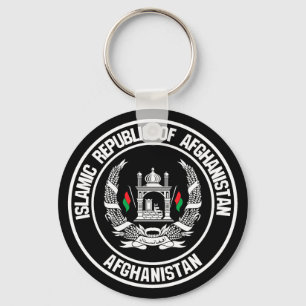 Afghanistan Round Emblem Nyckelring