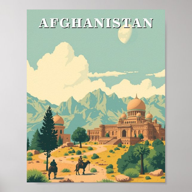 Afghanistan Travel Illustration Poster (Framsidan)