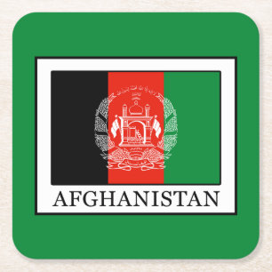 Afghanistan Underlägg Papper Kvadrat