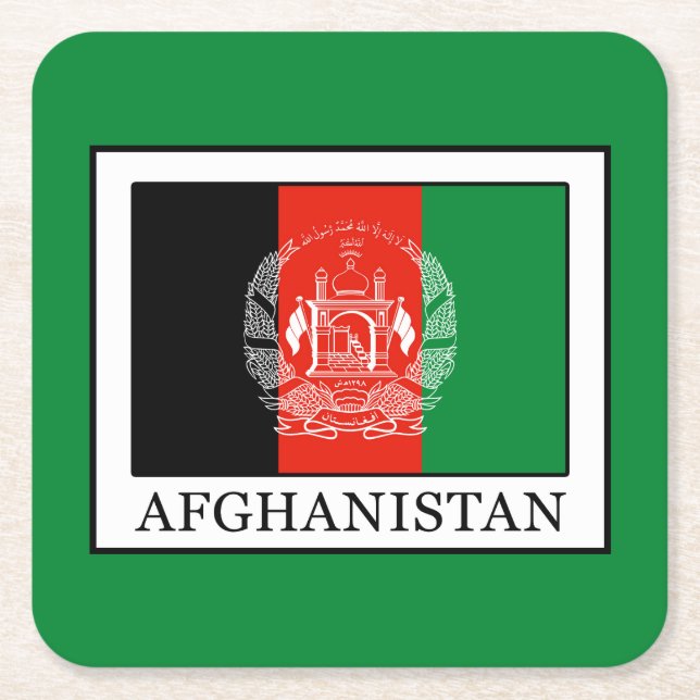 Afghanistan Underlägg Papper Kvadrat (Framsidan)