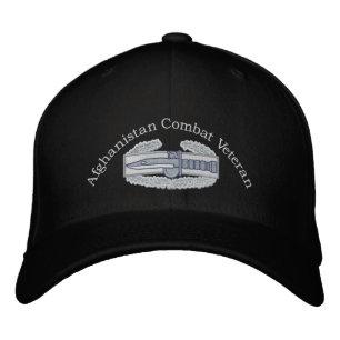 Afghanistan Veteran Combat Action Badge Hat Broderad Keps