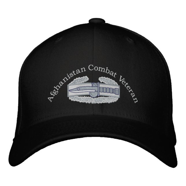 Afghanistan Veteran Combat Action Badge Hat Broderad Keps (Framsida)