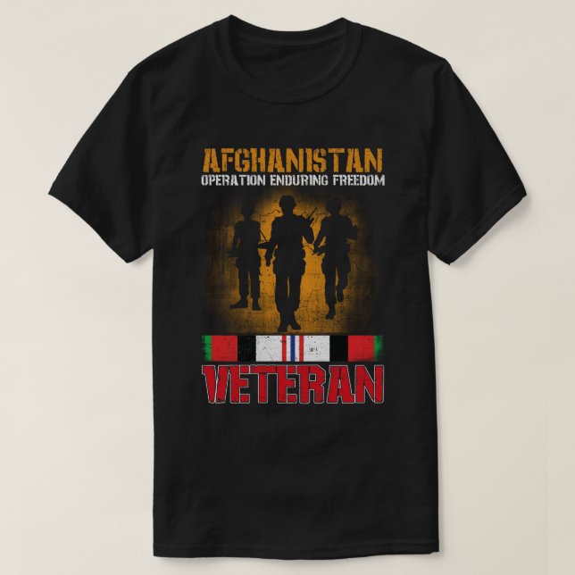 Afghanistan Veteran Proud Army US Military T Shirt (Design framsida)