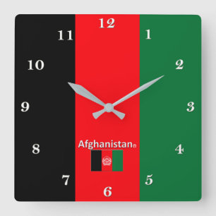 Afghanistan Wall Clock Fyrkantig Klocka