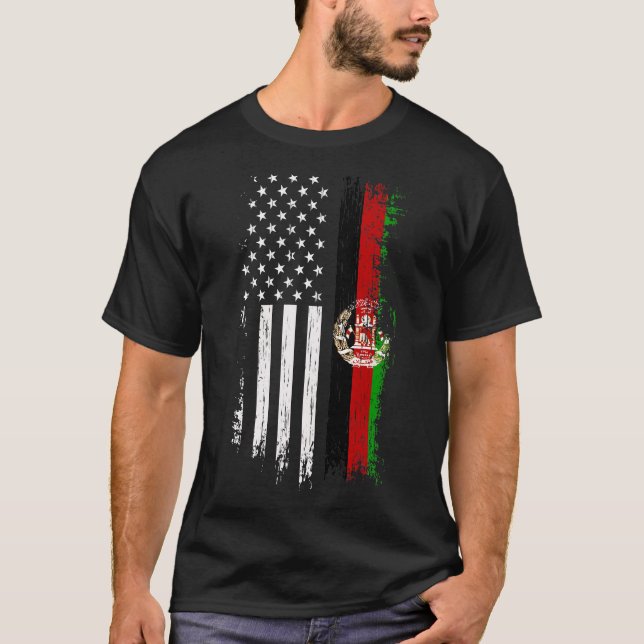 Afghanistans amerikanska Flagga T Shirt (Framsida)
