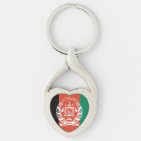 Afghanistans Flagga Hjärtnyckelring