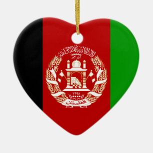 Afghanistans Flagga Julgransprydnad Keramik