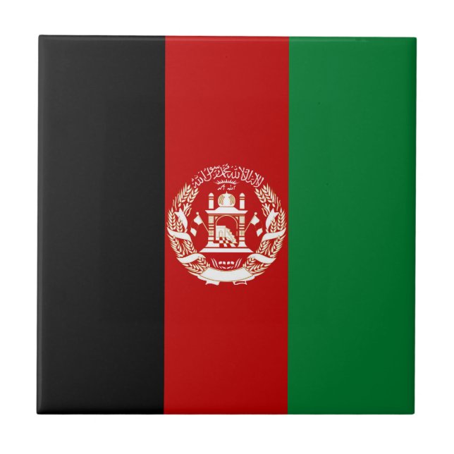 Afghanistans flagga kakelplatta (Framsidan)