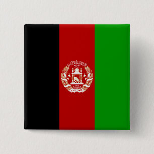 Afghanistans Flagga Knapp