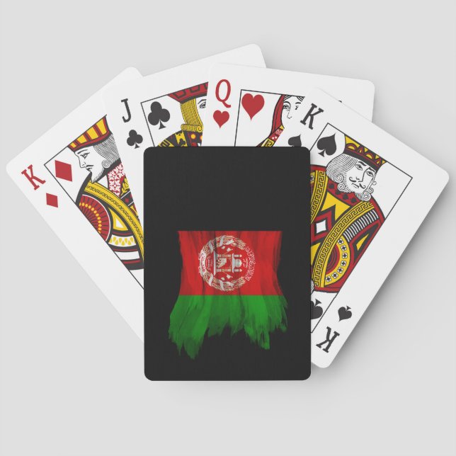 Afghanistans flagga-penseldrag, nationell flagga casinokort (Baksidan)