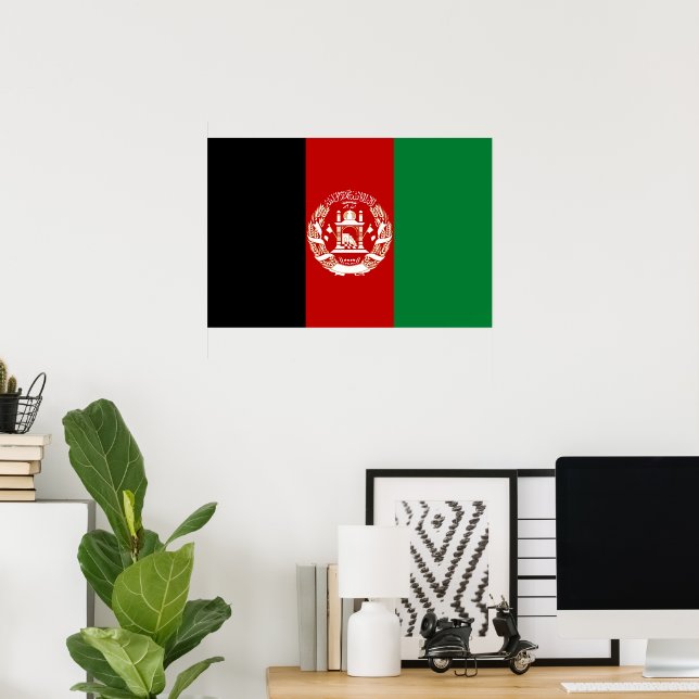 Afghanistans flagga poster (Hemmakontoret)