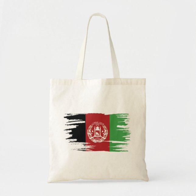 Afghanistans Flagga Push Art Tygkasse (Framsidan)