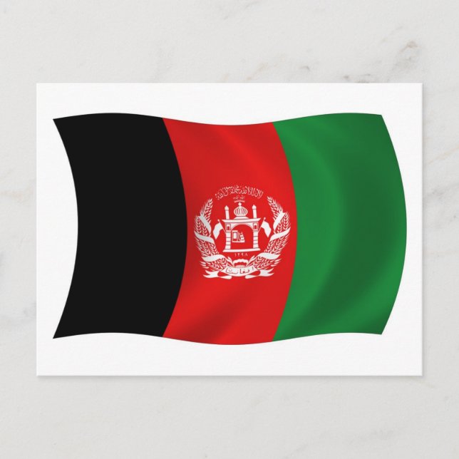 Afghanistans flagga vykort (Framsida)