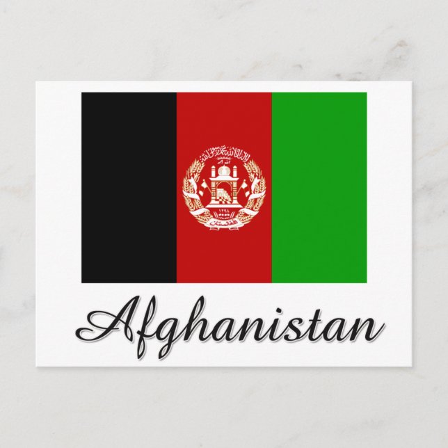 Afghanistans Flagga Vykort (Framsida)
