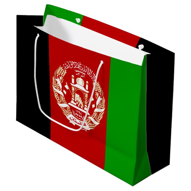 Afghanistans patriotiska flagga (Framsidan Vinklad)