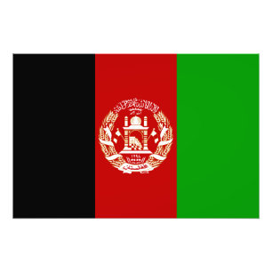 Afghanistans patriotiska flagga fototryck
