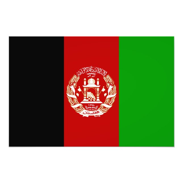Afghanistans patriotiska flagga fototryck (Framsidan)
