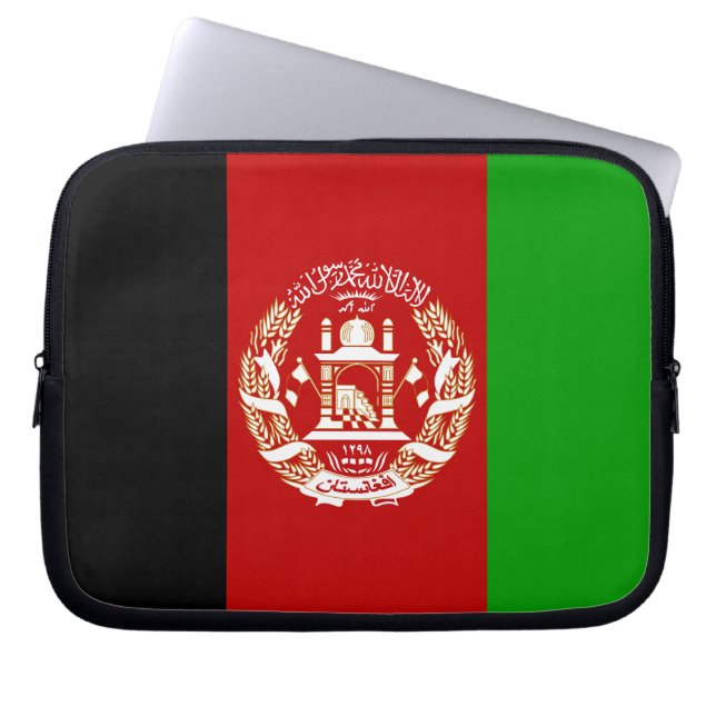 Afghanistans patriotiska flagga laptop fodral (Framsidan)
