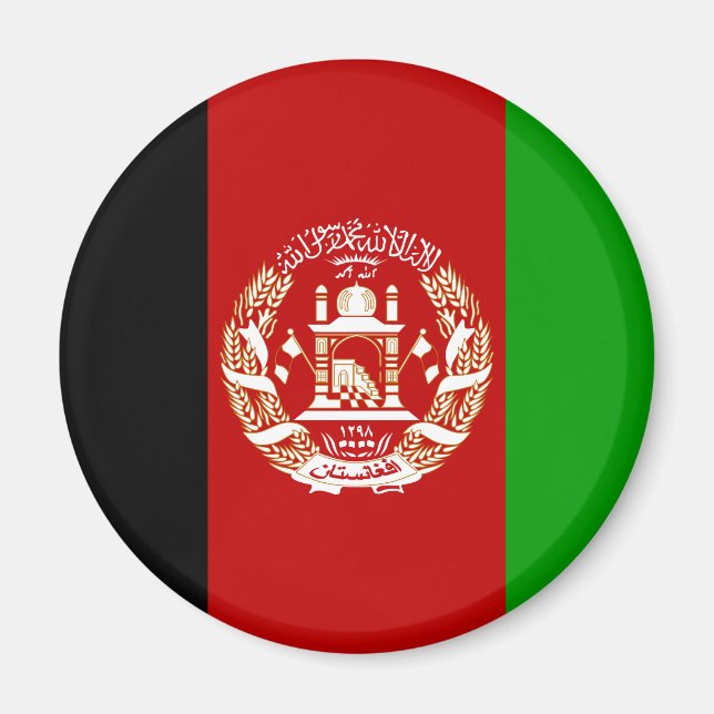 Afghanistans patriotiska flagga magnet (Framsidan)