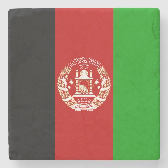 Afghanistans patriotiska flagga stenunderlägg (Framsidan)