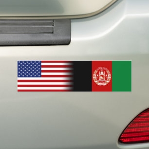 Afghansk-amerikanska Afghanistan Flagga US Flagga Bildekal