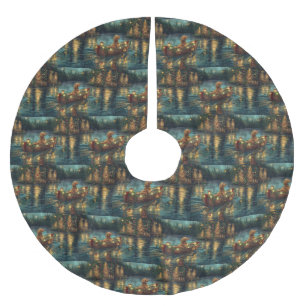 Afghansk årshund Jul Festive Voyage Julgransmatta Borstad Polyester