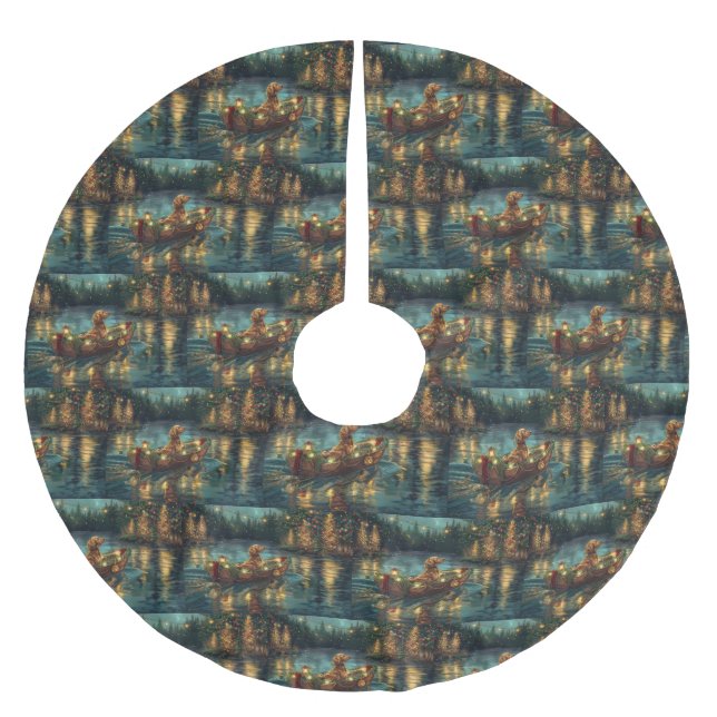 Afghansk årshund Jul Festive Voyage Julgransmatta Borstad Polyester (Framsidan)