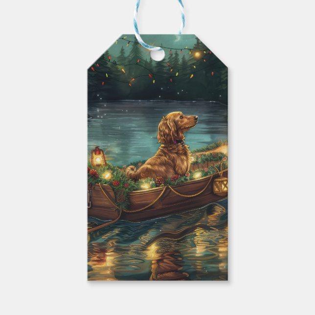 Afghansk årshund Jul Festive Voyage Presentetikett (Framsidan)