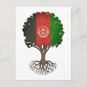 Afghansk flagg-trädet liv anpassningsbar vykort