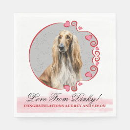 Afghansk hound Bröllop Napkins med Hundar foto Pappersservett