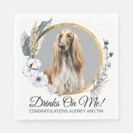 Afghansk hound Bröllop Napkins med Hundar foto Pappersservett