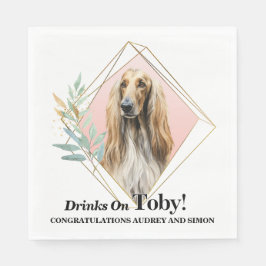 Afghansk hound Bröllop Napkins med Hundar foto Pappersservett