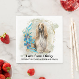 Afghansk Hound Bröllops Servetter Med Hund Foto